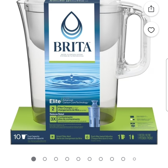 Brita Elite Clear Pitcher with Blue and Green Packaging - Picture 1 of 4